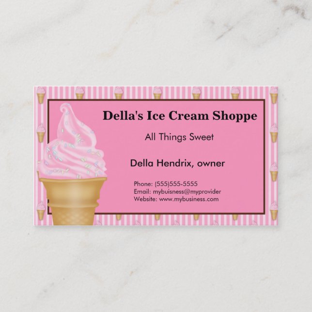Tarjetas de visita de Ice Cream Shop (Anverso)