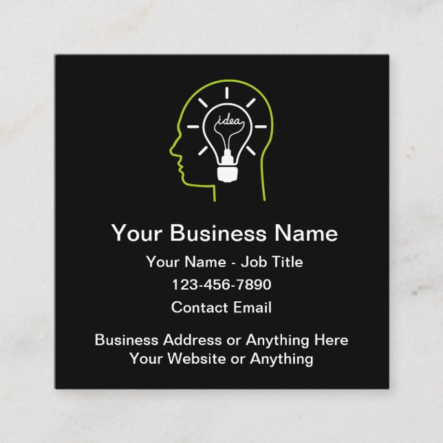 Tarjetas de visita de ideas Lightbulb de inicio (Anverso)