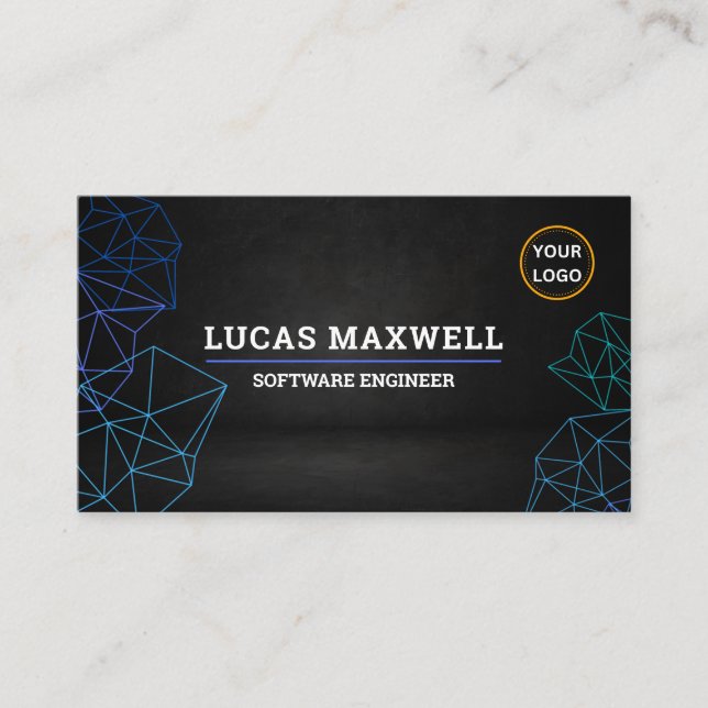 Tarjetas de visita de ingeniero de software Black  (Anverso)
