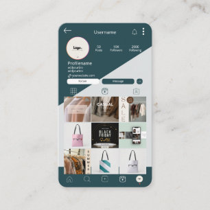 Tarjetas de visita de Instagram Código QR Tarjeta