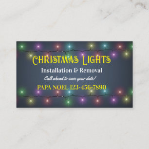 Tarjetas de visita de instalación de luces para na