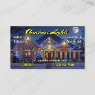 Tarjetas de visita de instalación de luces para na
