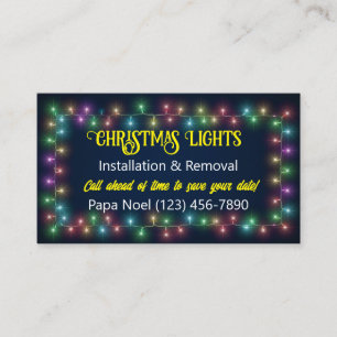 Tarjetas de visita de instalación de luces para na
