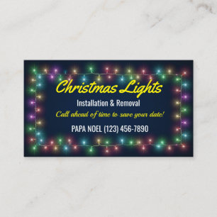 Tarjetas de visita de instalación de luces para na