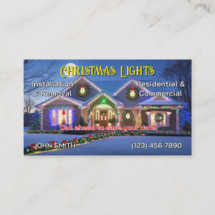 Tarjetas de visita de instalación de luces para na