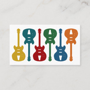 Tarjetas de visita de instrucción de guitarra