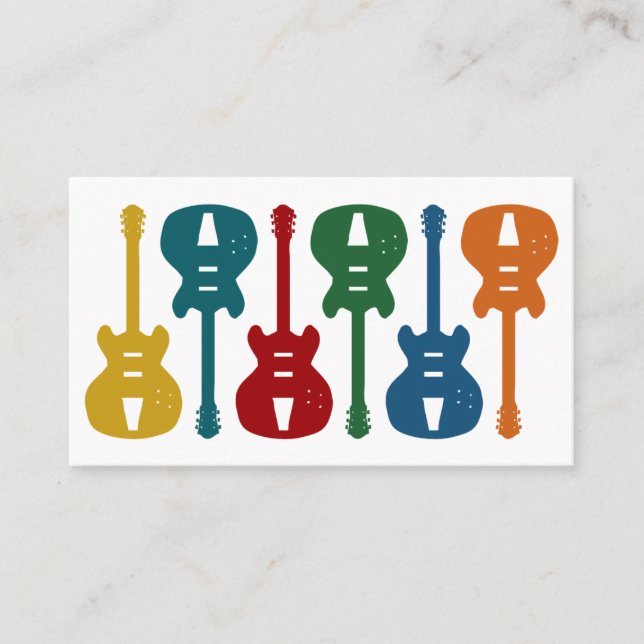Tarjetas de visita de instrucción de guitarra (Anverso)