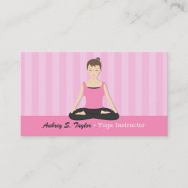 Tarjetas de visita de instructor de yoga femenino