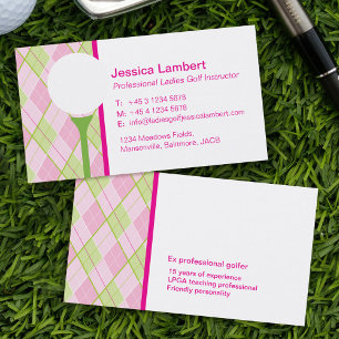 Tarjetas de visita de instructores de golf para da