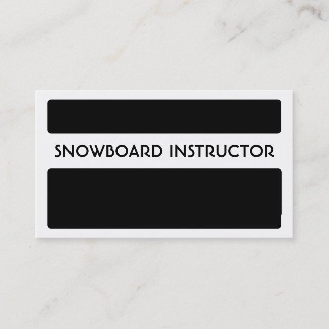 Tarjetas de visita de instructores de snowboard en (Anverso)