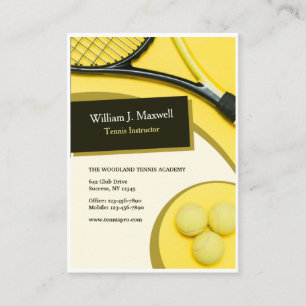 Tarjetas de visita de instructores de tenis