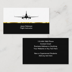 Tarjetas de visita de instructores de vuelo clásic