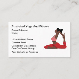 Tarjetas de visita de instructores de yoga afroame