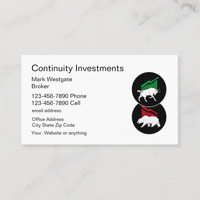 Tarjetas de visita de Investment Broker (Anverso)