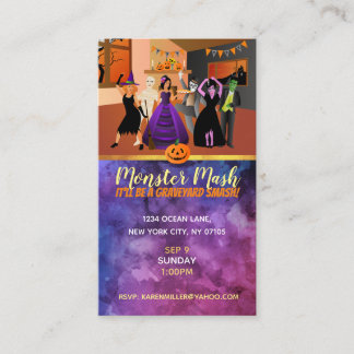 Tarjetas de visita de invitaciones de Halloween