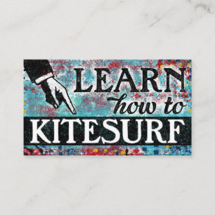 Tarjetas de visita de kitesurfing - Rojo azul