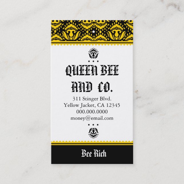 TARJETAS DE VISITA DE LA ABEJA DEL *QUEEN DE (Anverso)