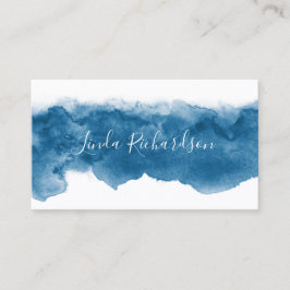 Tarjetas de visita de la acuarela - azul elegante