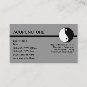 Tarjetas de visita de la acupuntura