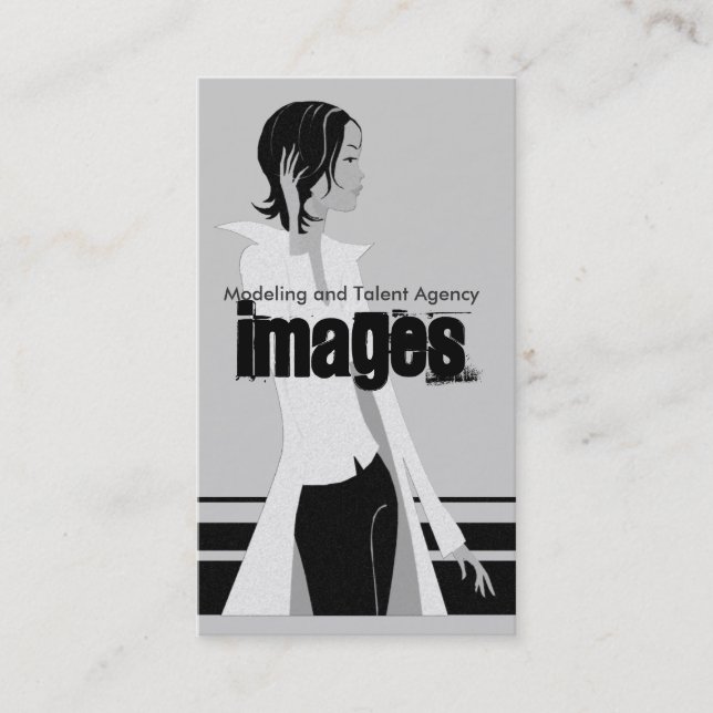 Tarjetas de visita de la agencia de modelos y tale (Anverso)