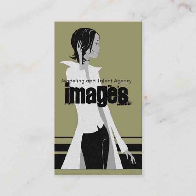 Tarjetas de visita de la agencia de modelos y tale (Anverso)