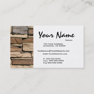 Tarjetas de visita de la albañilería de piedra