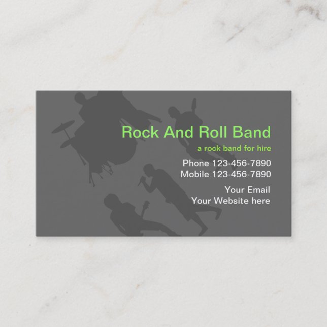 Tarjetas de visita de la banda de rock (Anverso)