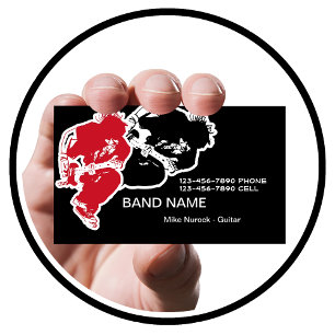 Tarjetas de visita de la banda de rock