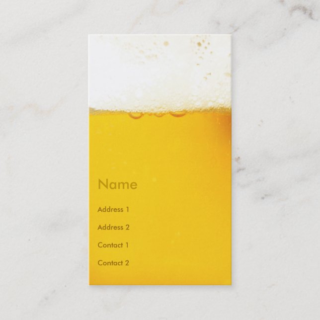 Tarjetas de visita de la cerveza (Anverso)