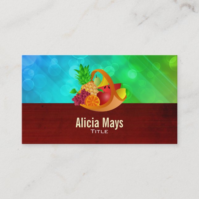 Tarjetas de visita de la cesta de fruta (Anverso)