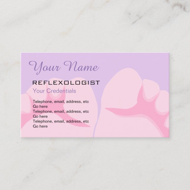 Tarjetas de visita de la cita del Reflexologist (Anverso)