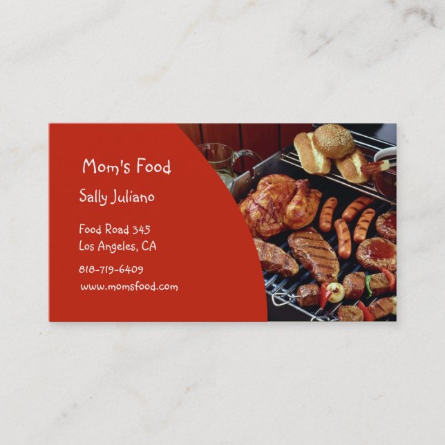 Tarjetas de visita de la comida de la mamá (Anverso)