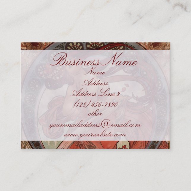 Tarjetas de visita de la danza de Alphones Mucha (Anverso)