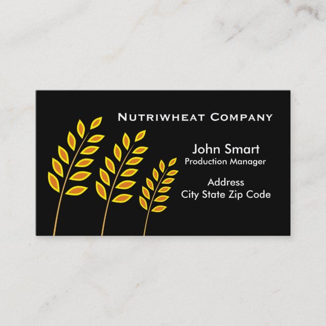 Tarjetas de visita de la empresa del trigo (Anverso)