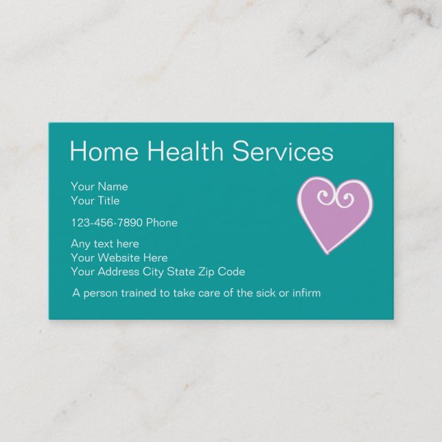 Tarjetas de visita de la enfermera de asistencias (Anverso)