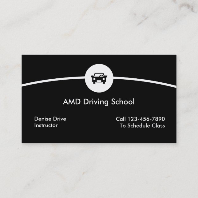 Tarjetas de visita de la escuela de conducción (Anverso)
