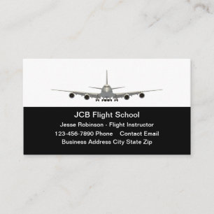 Tarjetas de visita de la escuela de vuelo Jet Plan