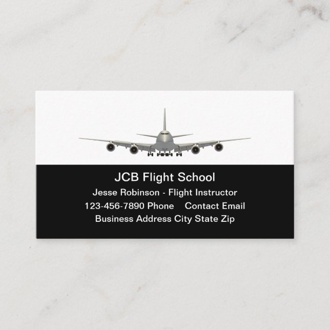 Tarjetas de visita de la escuela de vuelo Jet Plan (Anverso)