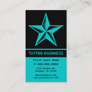 tarjetas de visita de la estrella de tatuaje negro