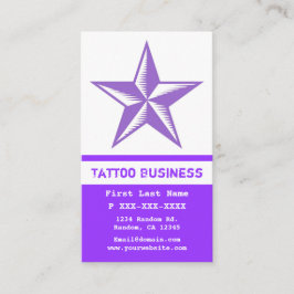 Tarjetas de visita de la estrella del tatuaje blan