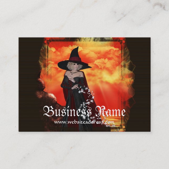 Tarjetas de visita de la fantasía de la bruja 1 de (Anverso)