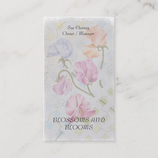 TARJETAS DE VISITA DE LA FLOR DE LA ACUARELA DE (Anverso)