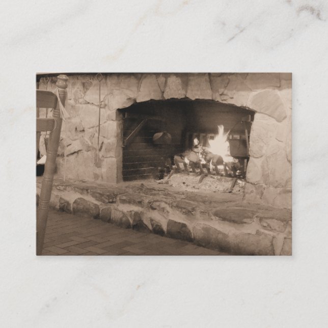 Tarjetas de visita de la foto de la chimenea de la (Anverso)