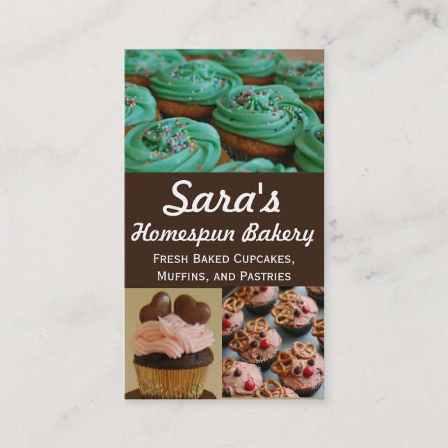 Tarjetas de visita de la foto de la panadería de (Anverso)