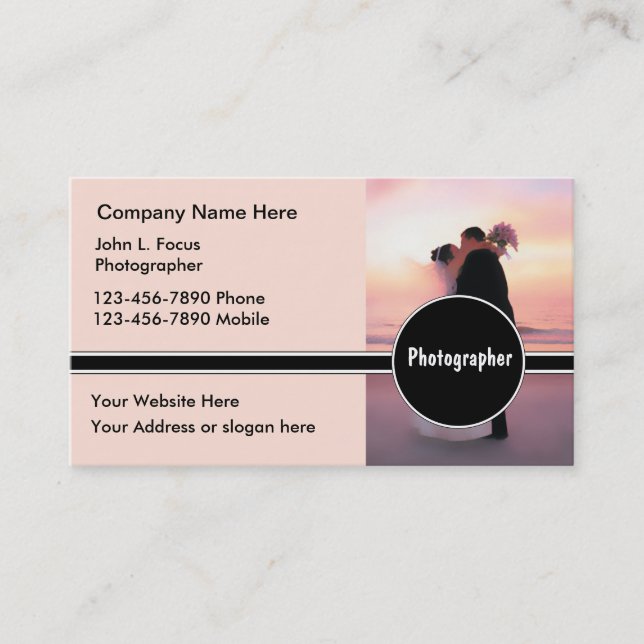 Tarjetas de visita de la fotografía de la boda (Anverso)