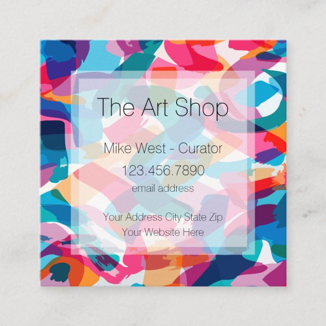 Tarjetas de visita de la galería de arte de moda (Anverso)