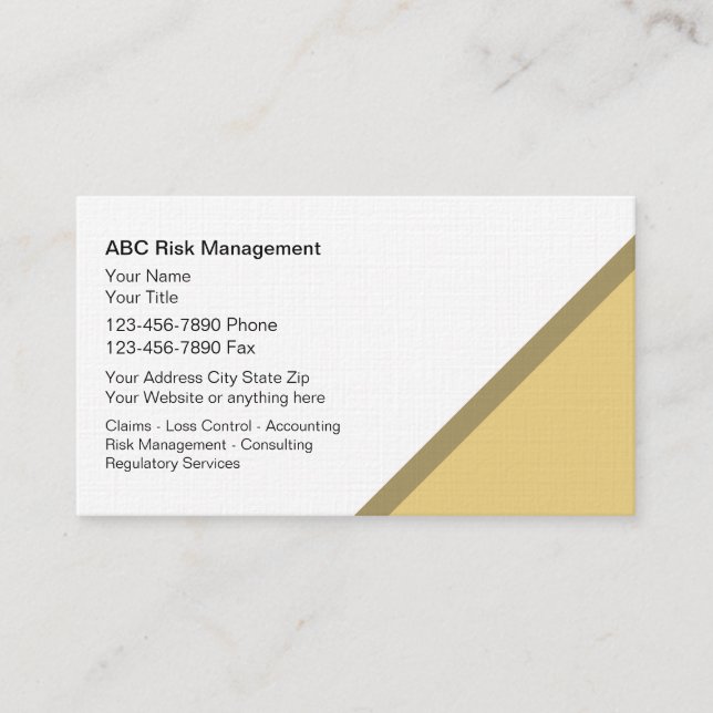 Tarjetas de visita de la gestión de riesgos (Anverso)