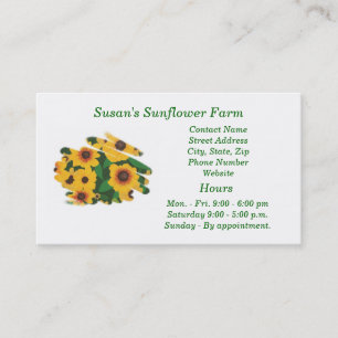 Tarjetas de visita de la granja de girasol - plant