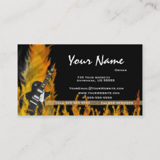 Tarjetas de visita de la guitarra de la llama
