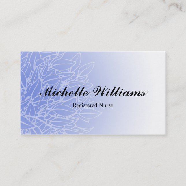 Tarjetas de visita de la hoja de la enfermera (Anverso)